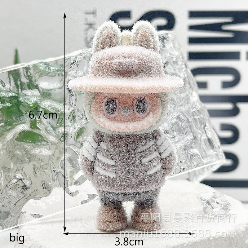 植毛ラブブブラインドボックス人形ソフトラバーラブブキーホルダーペンダントトレンディなペンダントラブブスクールバッグペンダント|undefined