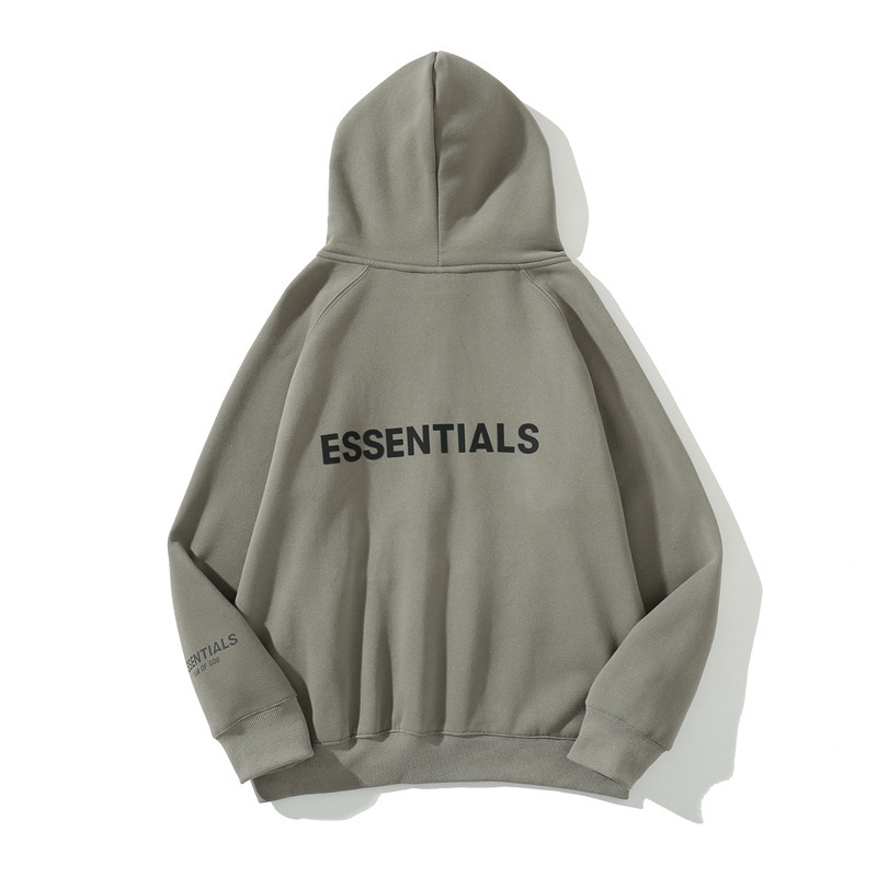 Marca de moda FOG calle europea y americana clásico ESSENTIALS espalda tridimensional letras fleece-forrado cremallera suéter abrigo