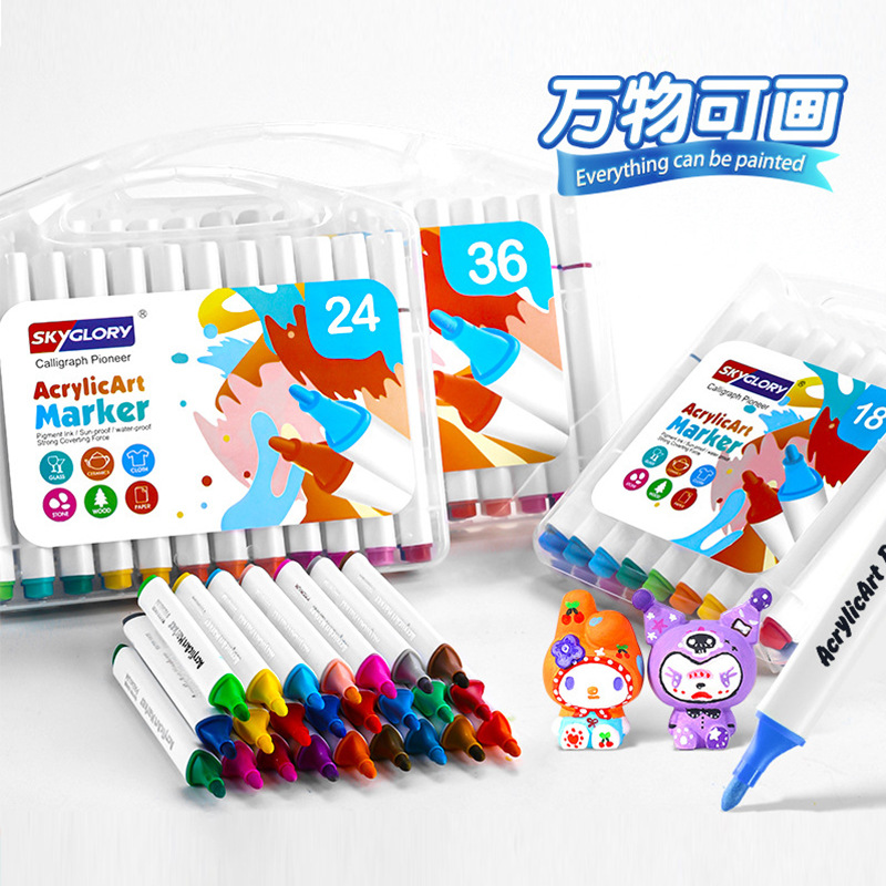 Juego de marcadores acrílicos especiales para arte de estudiantes transfronterizos, pintura infantil, bolígrafo de color DIY, regalo, bolígrafo acrílico al por mayor