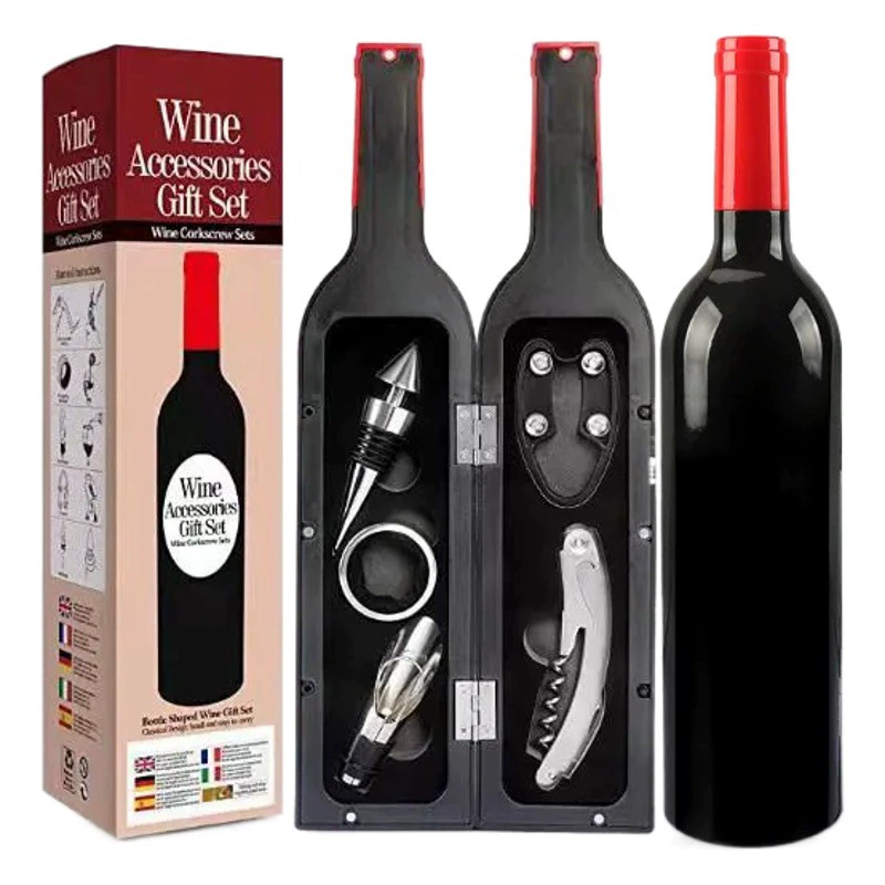 Набор из пяти бутылок красного вина, открывалка для бутылок красного вина, коробка для инструментов, высококачественный подарок для вина