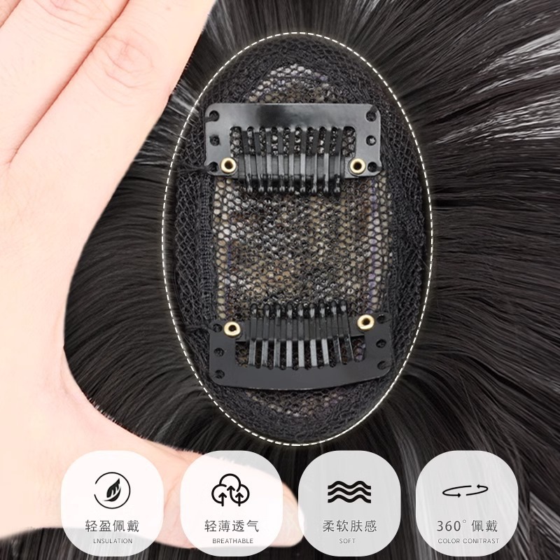 Peruca de cabeza de mujer, pelucina de peluca francesa 3D