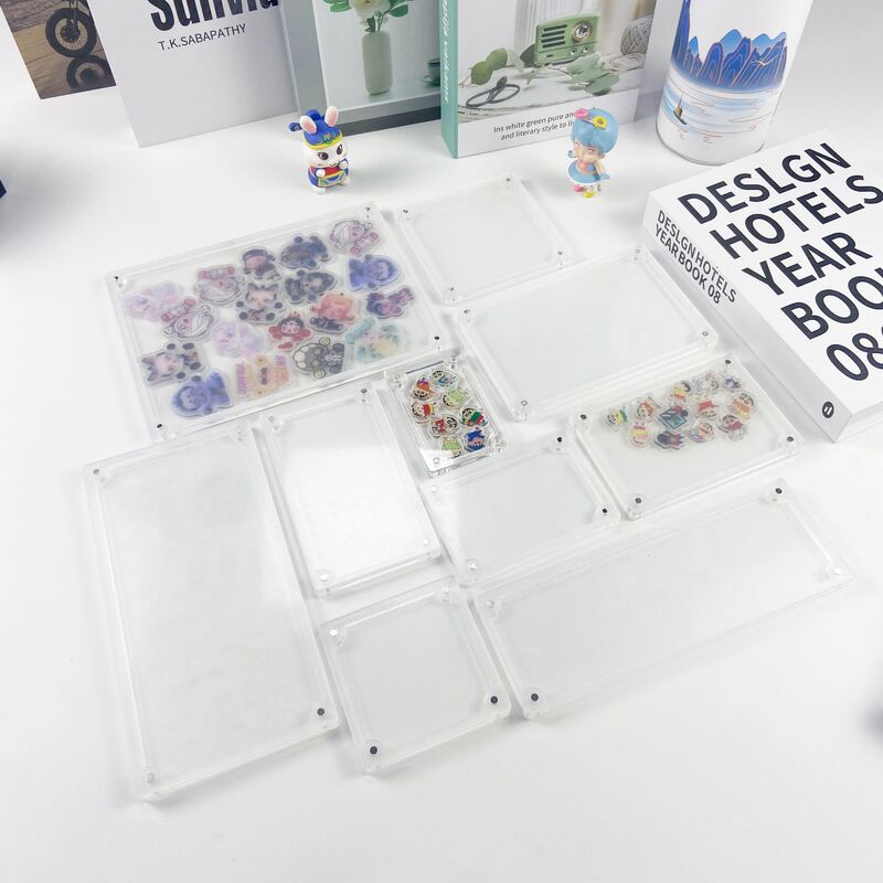 アクリルロック音楽外枠流麻透明谷美フォトフレーム展示枠粒札収納diy磁気ロック音楽|undefined