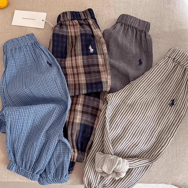 Soft Breathable Anti-Mosquito Pants for Boys and Girls, Thin Casual Versatile Cartoon Children's Baby Air-Conditioned Casual Jogger Pants for Summer