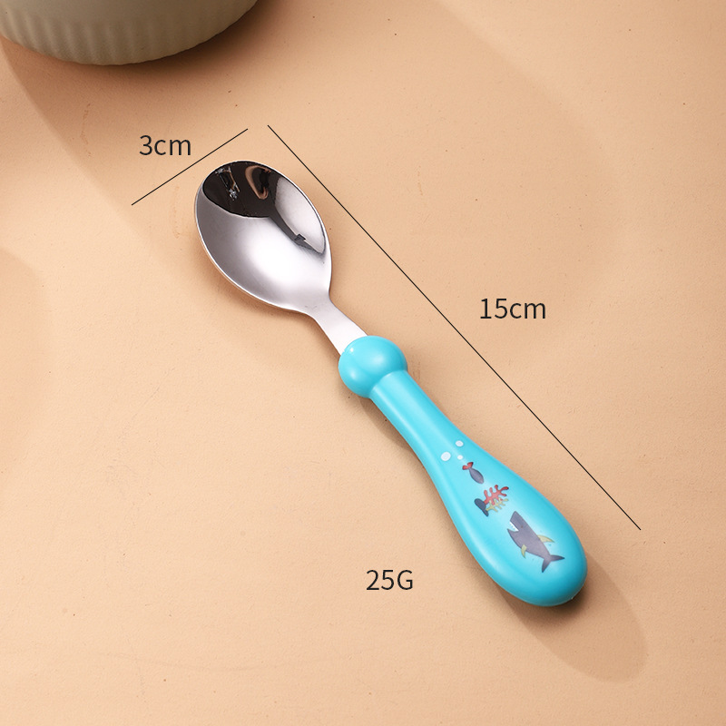 둥근 손잡이 스푼 블루