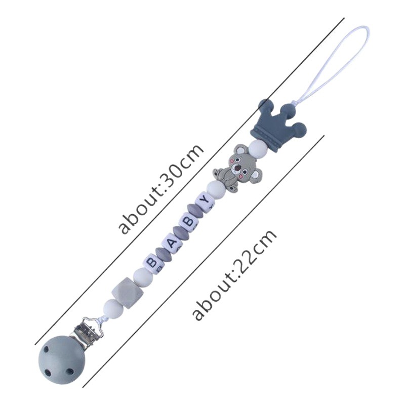 Patrón de dibujos animados de bebé de silicona chupete Cadena de dientes de bebé Cadena de molienda chupete cadena anti-caída comercio exterior