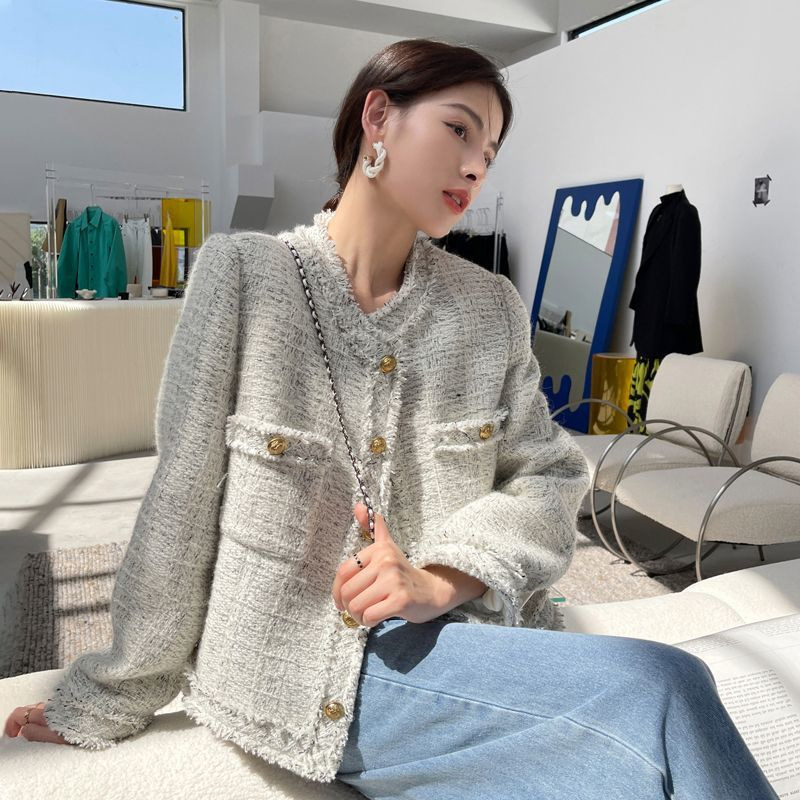 High-End Small Fragrant Style Jacket for Women, Petite Tassel 2025 Spring and Autumn New Tweed Age-Reducing Elegant Short Top