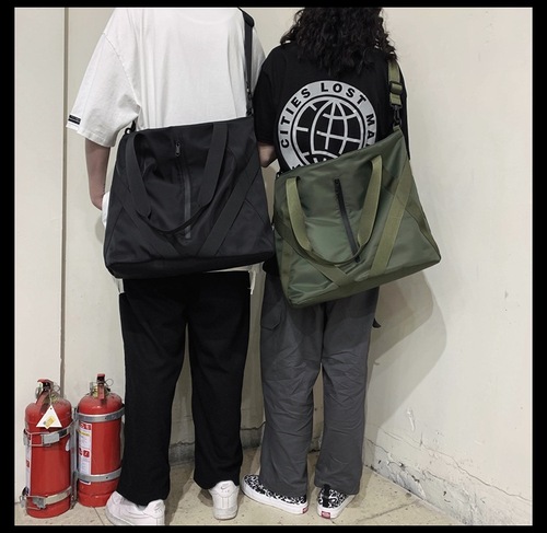 Hong Kong fashion cool motorcycle unisex webbing portable large bag  Japanese and Korean ins casual shoulder bag wholesale