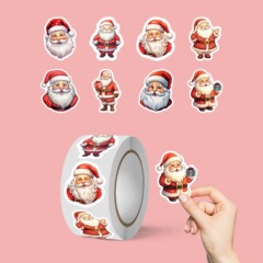 オリジナルクロスボーダークリスマスクリエイティブ漫画サンタクロース装飾自己接着シールギフト包装シール