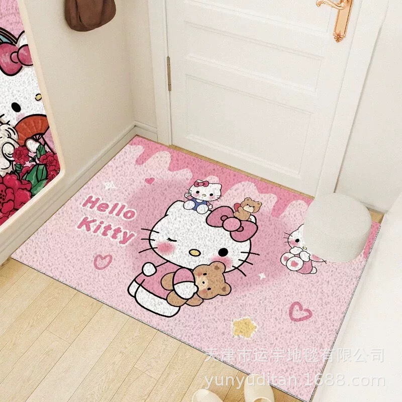 hellokitty入户门丝圈地垫玄关进门蹭土门垫耐磨耐脏可裁剪脚垫|undefined