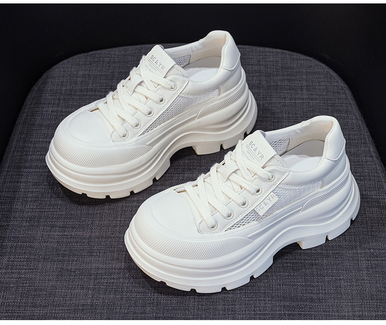 Giày sneaker nữ đế dày phong cách Anh quốc, form dày dặn, phối hợp trang phục hằng ngày — Be 5058, Đen 5058 chi tiết 21