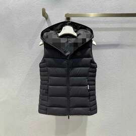 2025秋冬新品90白鹅绒连帽收腰羽绒马甲背心