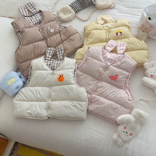 Жилет с мультяшным принтом для детей утеплённый
