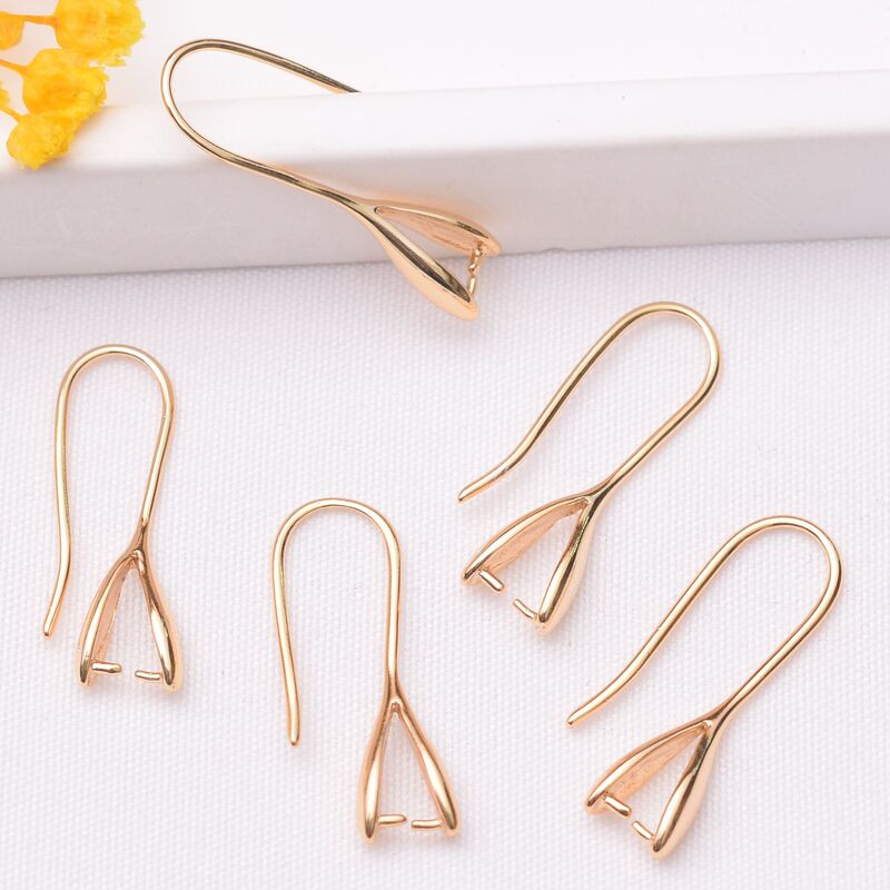 Color-preserving 14K gold-wrapped ear hook accessories pure copper glossy u-shaped ear hook diy handmade earrings accessories with clip ear hook Color-preserving 14K gold-wrapped ear hook accessories pure copper glossy u-shaped ear hook diy handmade earrings accessories with clip ear hook