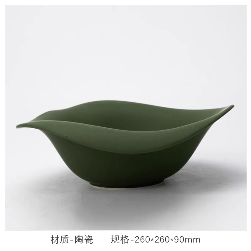 シンプルで現代的なビルの見本間の陶磁器の花瓶の装飾の果物の皿の置物の家の越境のデスクトップは花器を収納します。|undefined
