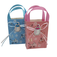 宝宝周岁回礼包装盒 欧式喜糖盒婴儿诞生礼盒 跨境热销迷你手提袋