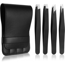 不锈钢眉夹4件套96女士修眉镊子高吻合拔毛钳eyebrow tweezers