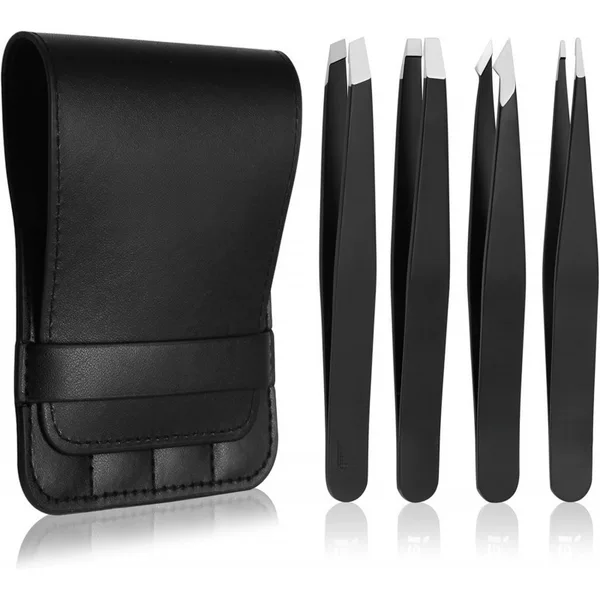 Stainless Steel Eyebrow Clip 4-Piece Set 96 Women's Eyebrow Tweezers High吻合 Plucking Pliers Eyebrow Tweezers