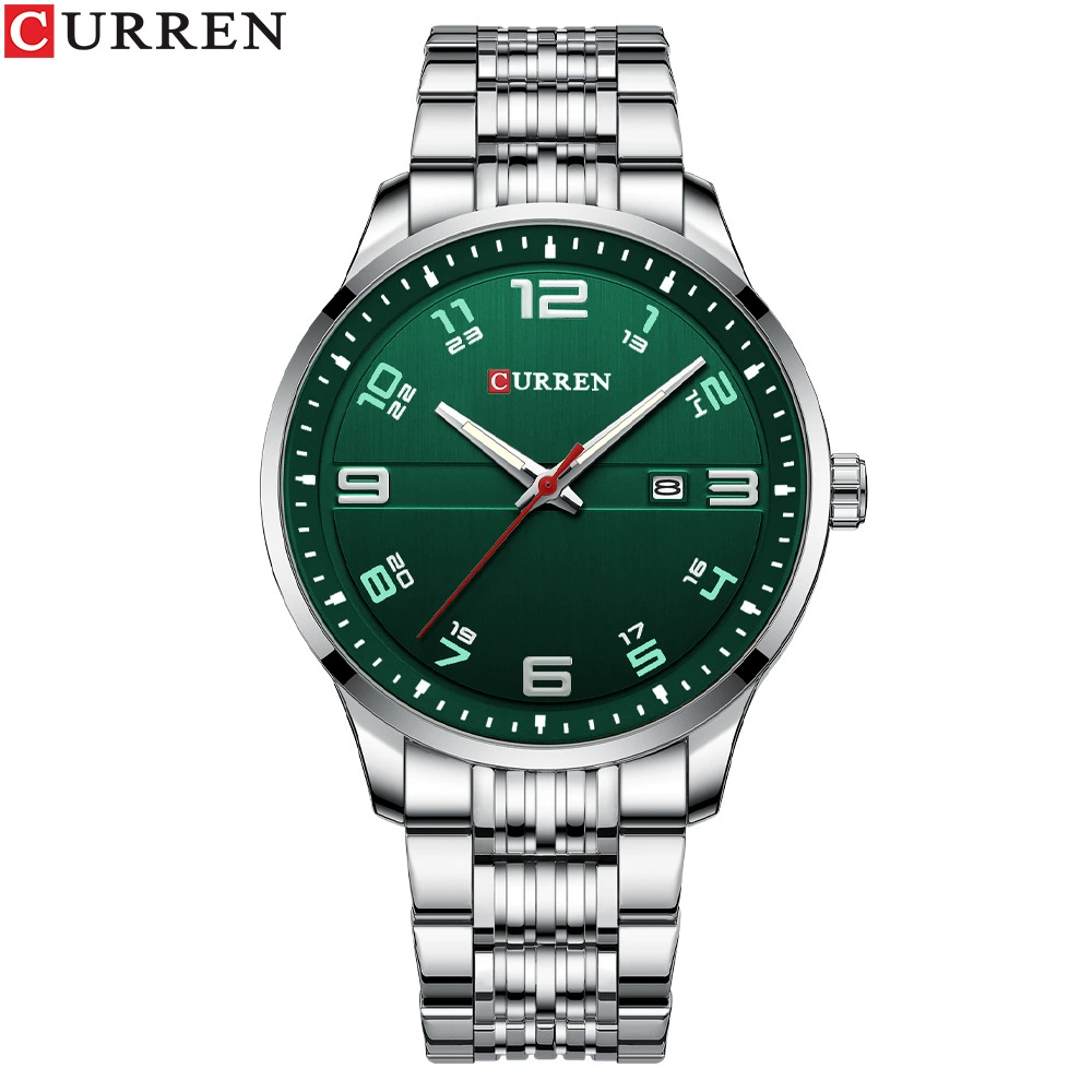 Curren/Karray 8411 простые цифровые кварцевые часы с водонепроницаемым круглым циферблатом, мужские часы с стальным браслетом