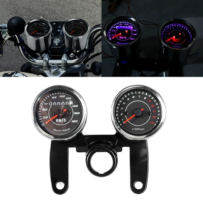 Motosiklet üçün retro kiçik cihaz paneli, ikili odometr/taxometr dəsti