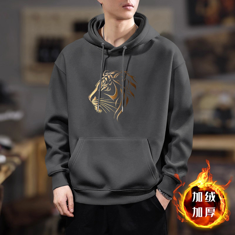 Suéter hombre encapuchado primavera y otoño estilo americano pesado pesado invierno más chaqueta de terciopelo nuevo abrigo de hombre de otoño