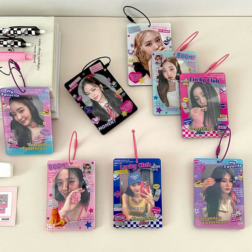 Original American Y2K sweet and cool double-sided cartoon hard acrylic card holder card brick desktop protection card film card holder