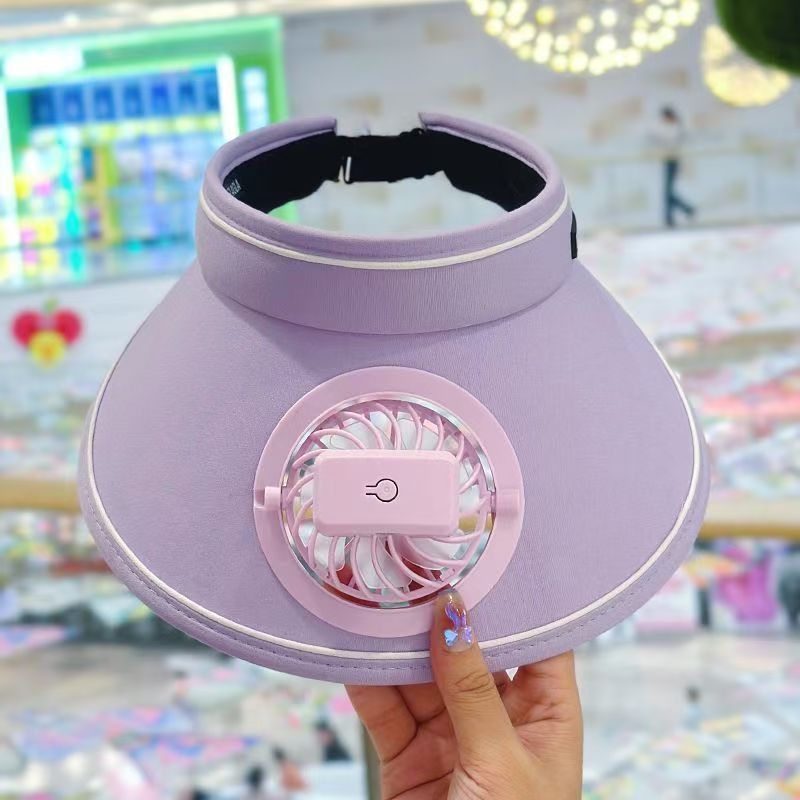 デザインされた新しい夏のファンハット、日焼け止め、USB充電、顔を覆う、ユニバーサルな大きなつばの日よけ帽子|undefined