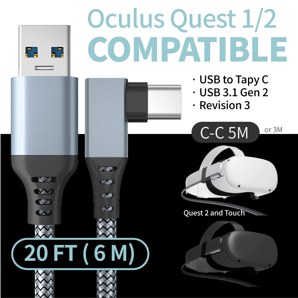 Oculus Quest2 Link Cable ordenador VR máquina de juego gafas VR cable de datos de codo caliente transfronterizo