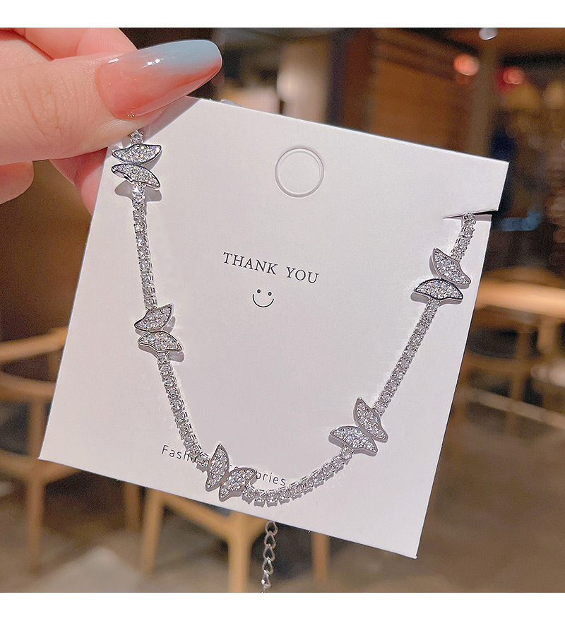 Glam Butterfly Copper Inlay Zircon Necklace