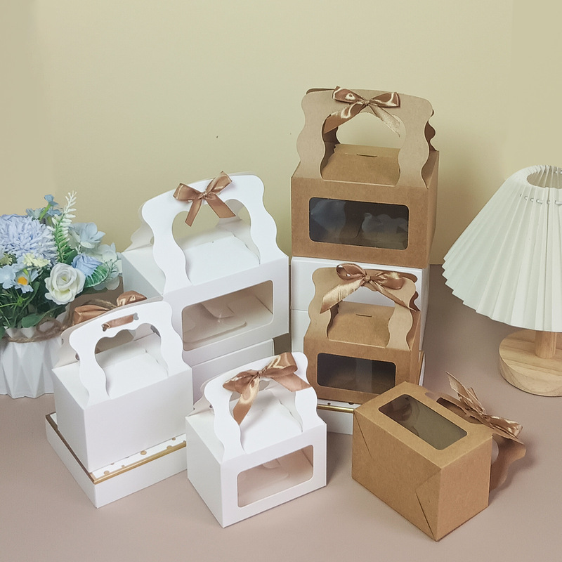 Transparent Window Hand Box Creative Foldableing Carton Party Gift Box Chocolate Candy Box Snack Biscuit Box