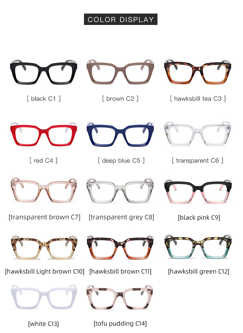 Simple Style Color Block Leopard Pc Cat Eye Full Frame Optical Glasses display picture 2