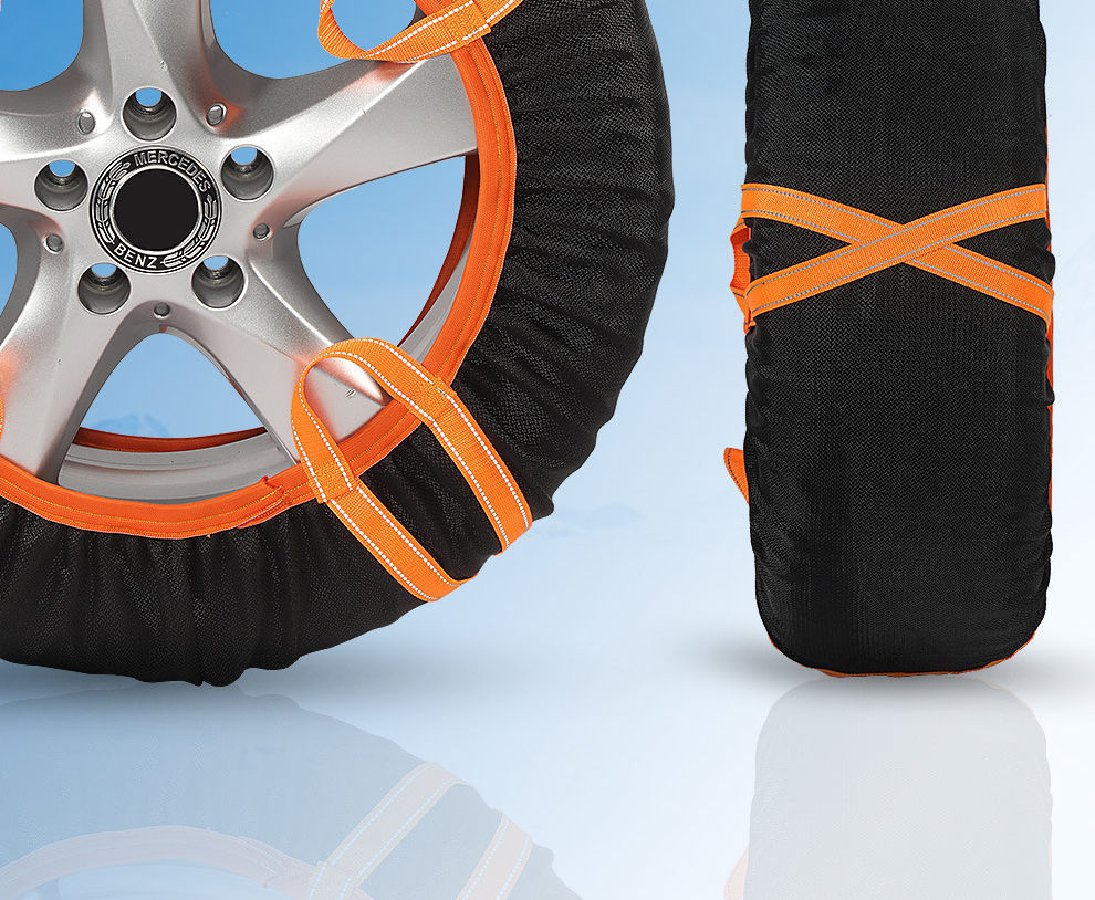 Portable car tire anti-slip socks wear-resistant polyester mesh cloth tire cover winter snow anti-slip sleeve tire socks