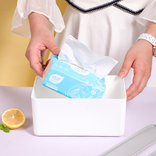 Nordic gray and white tissue box restaurant table storage paper towel office living room coffee table bathroom creative napkin box