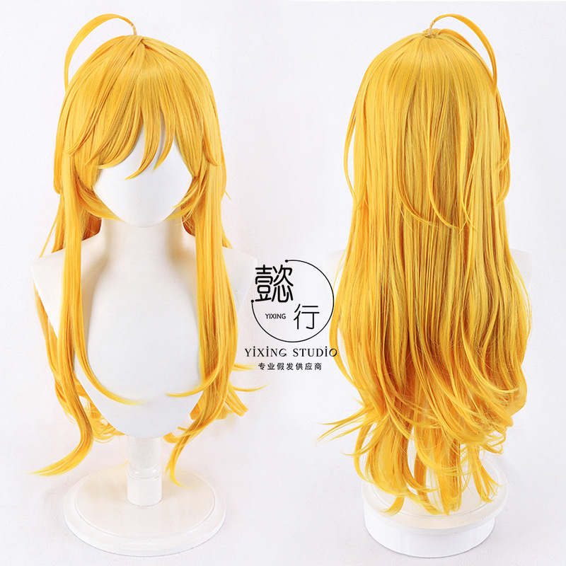 [Yi xing] suspenders angel cos pandy wig panty golden yellow hair top with dull hair
