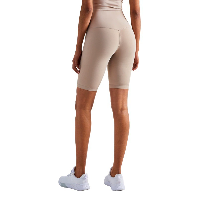 Новые летние высококачественные женские брюки для йоги с пятью точками, велосипедные брюки для фитнеса на открытом воздухе, спортивные шорты телесного цвета с высокой талией и подтяжкой ягодиц