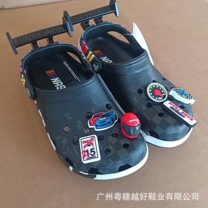 New Cros Racing Theme Clogs for Men and Women Outdoor Non-Slip Beach Shoes Classic Flash with Lights Manufacturer Wholesale