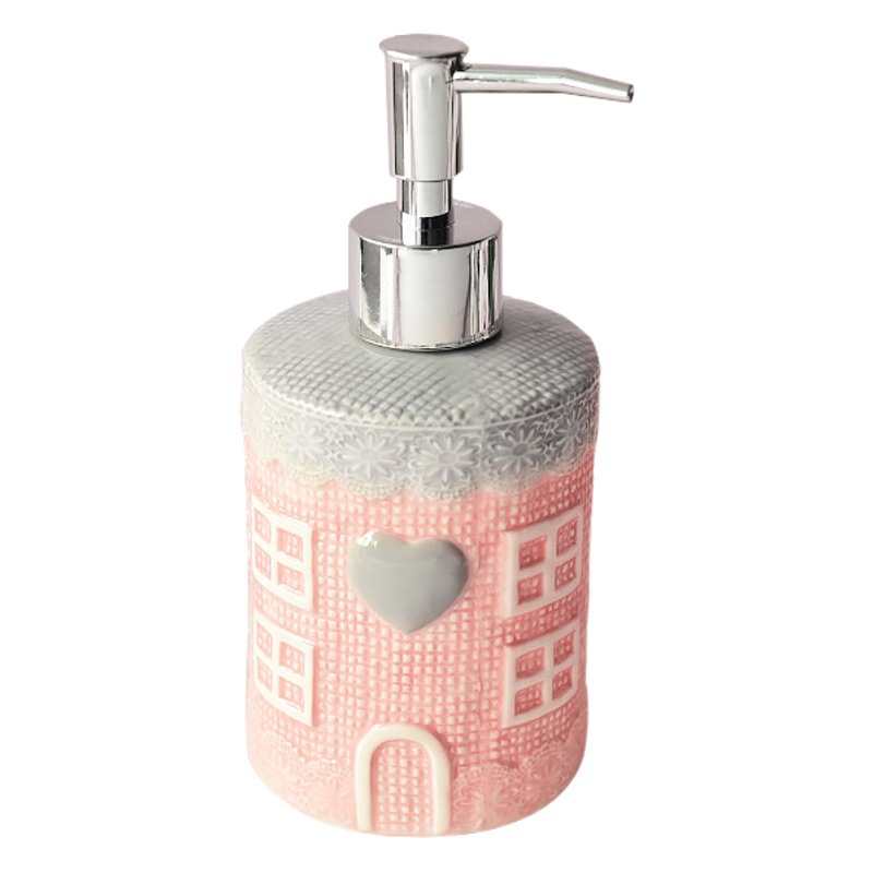 Creativo americano Rosa cerámica mano desinfectante botella baño artículos de tocador ins estilo decorativo decoración botella de prensa