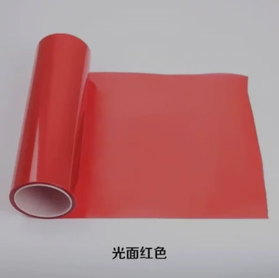 Cross-Border Car Headlight Film, Color-Changing Sticker, Tail Light Blackening 30cm Motorcycle Headlight Protective Film, Car Light (Car headlight protective film) - glossy-red-30cm8m