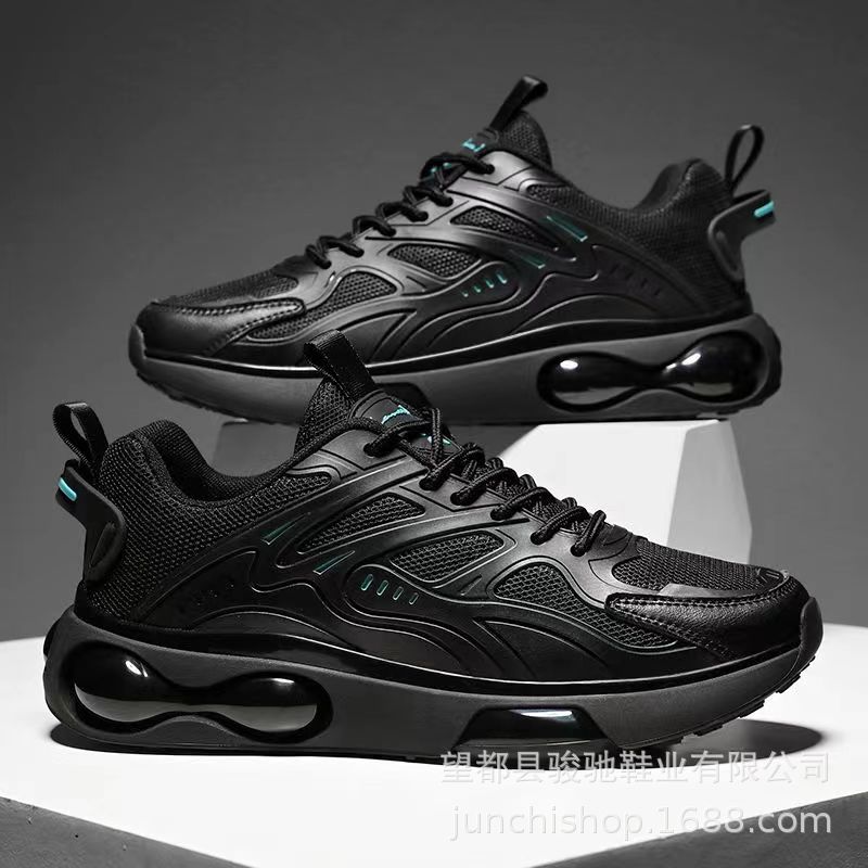 Zapatos de hombre de comercio exterior nuevos zapatos transpirables de cuero para correr Four Seasons versátiles zapatos de moda casuales zapatillas de plataforma de cojín de aire para hombres