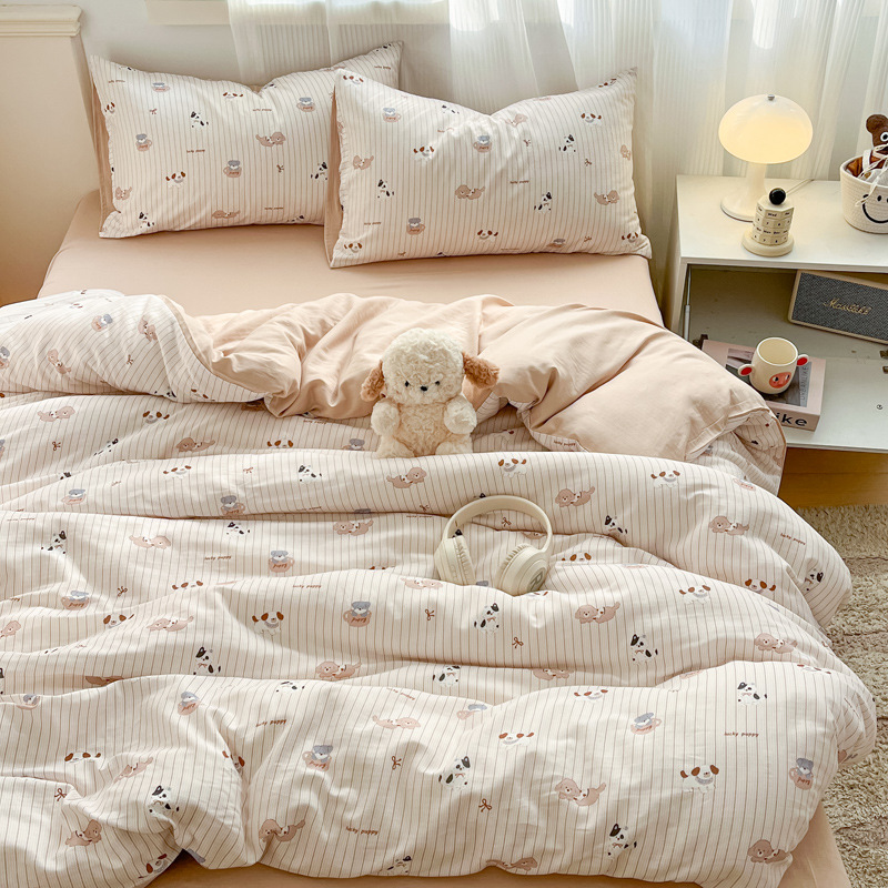 Todo el algodón otoño invierno doble hilo espesado cuatro piezas Xinjiang colcha de algodón de lana larga una cama de algodón puro cuatro piezas