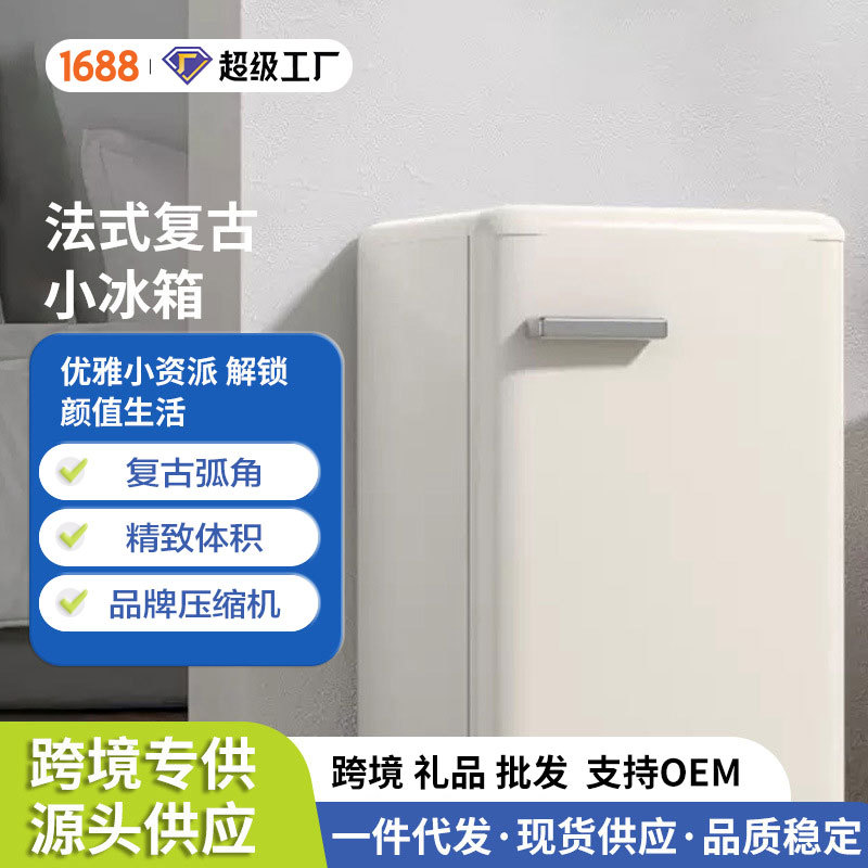 Cross-Border Retro Mini Single Refrigerated Household First-Class Small Single-Door Refrigerator Breast Milk Small Refrigerator Dormitory Rental Room