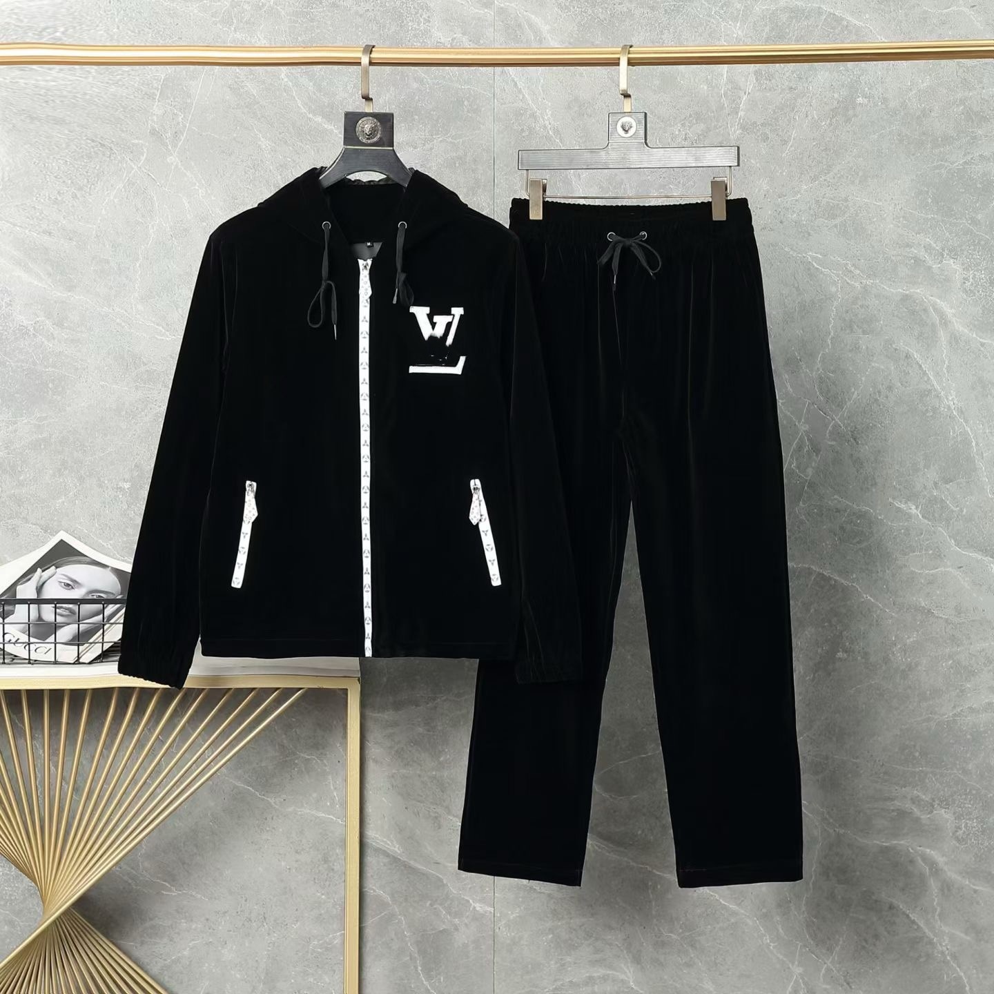 25 años de otoño y invierno de alta calidad nuevo estilo P casa marca de moda cardigan casual suéter deportivo conjunto de parejas