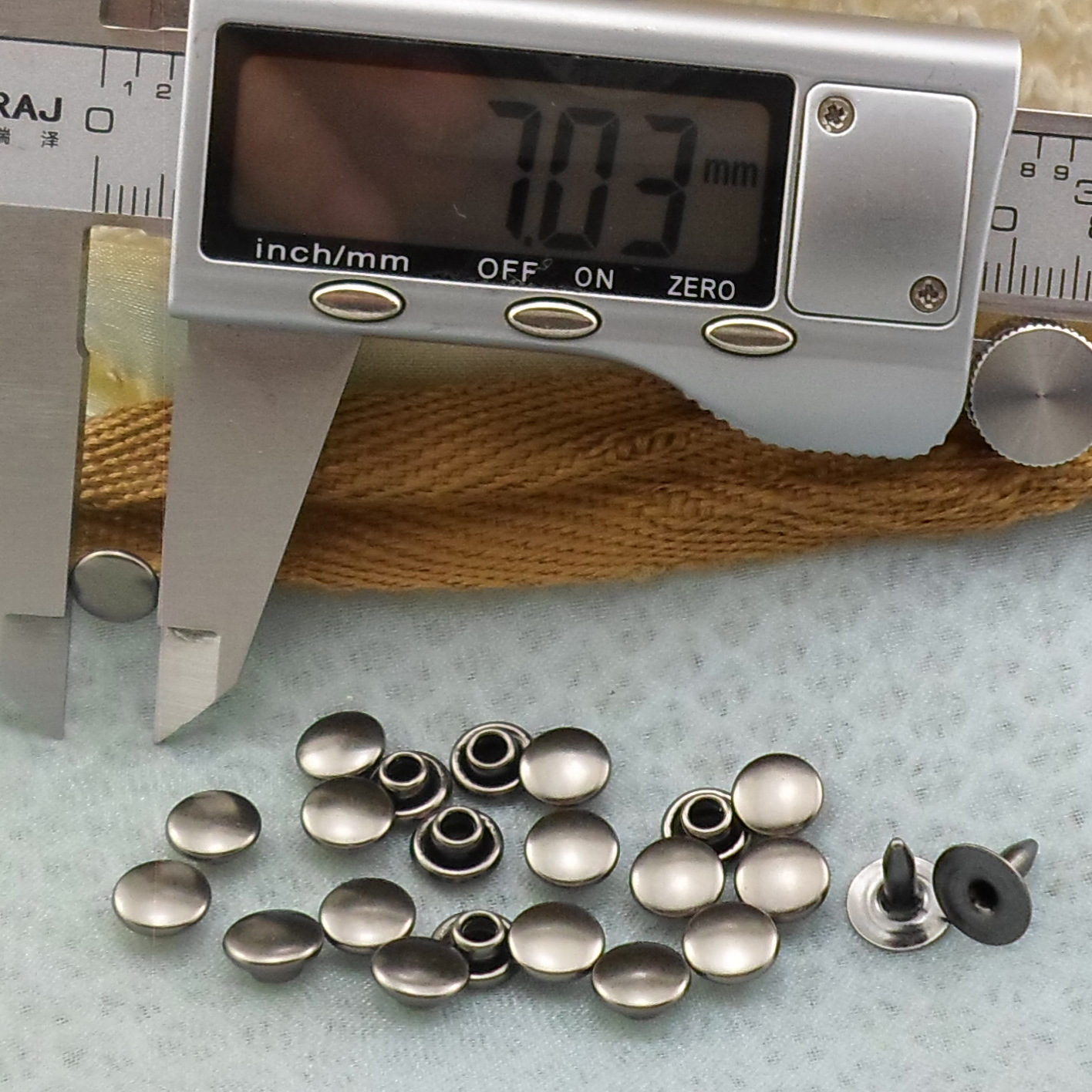 （全铜）7MM单/双光面撞钉柳钉 全铜元形平面铆钉 箱包服饰铆钉配