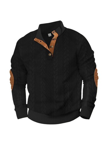 Bestselling Autumn/Winter European Men's Outdoor Casual Stand Collar Long Sleeve Embroidered Knit Hoodie Trend