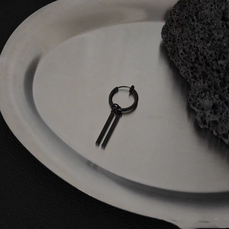 Серьги из нержавеющей стали, корейский стиль, клипсы и гвоздики, простой элегантный дизайн