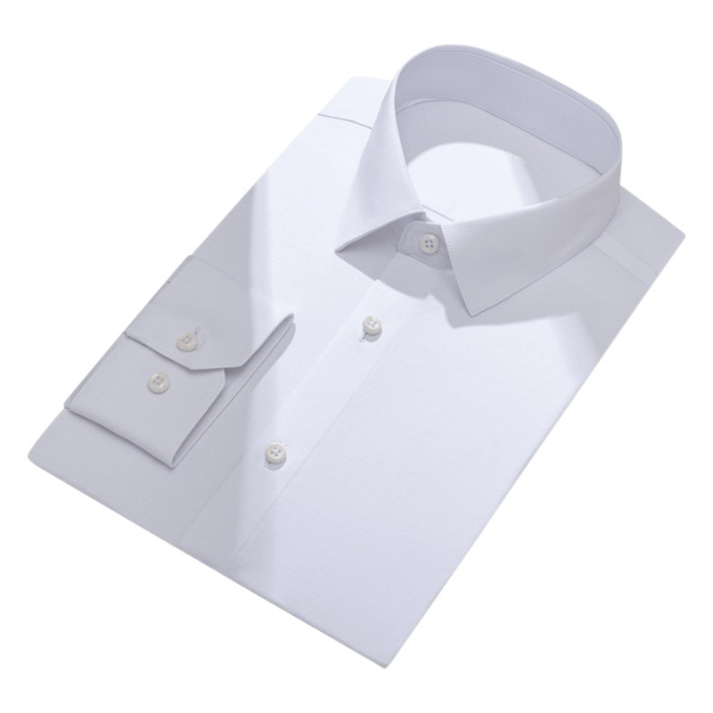 Camisa de punto elástico de cuatro lados de algodón de seda de jade de 100 hombres de manga larga de alta elasticidad sin planchar camisa de gama alta casual de negocios