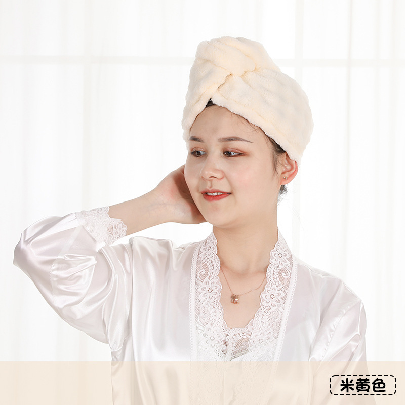 コーラルベルベットドライヘアキャップ、厚みがあり、吸水性があり、抜け毛しにくい、大人の学生寮ターバン、バブルベルベットヘアタオル|undefined