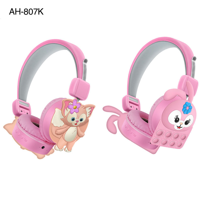 无线蓝牙耳机 AH-807K跨境新款卡通创意头戴式可折叠耳麦私模厂家