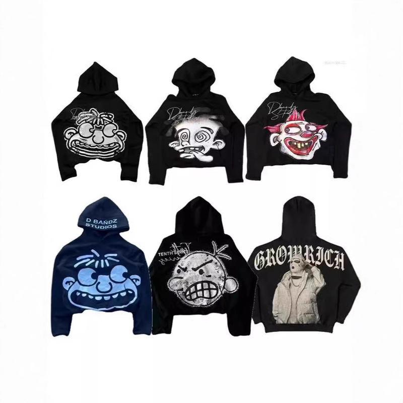 Men's Hoodies Harajuku Hip Hop Cartoon Graphic Print Pullover Fashion Casual Loose Sweatshirts Male Men's Hoodies Harajuku Hip Hop Cartoon Graphic Print Pullover Fashion Casual Loose Sweatshirts Male