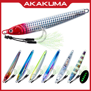 Long shot big gram heavy metal iron plate lead fish 100g deep sea fishing Luya bait luminous fake bait laser slow shake