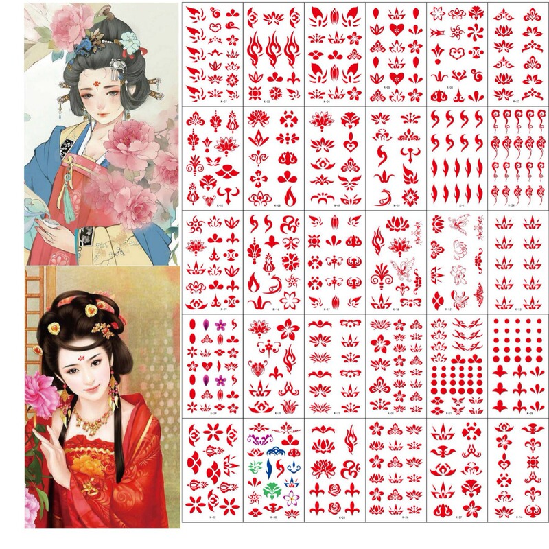 Children's antique eyebrow stickers forehead heart stickers studio video drama men's and women's forehead decals twinkle fashion temporary tattoo